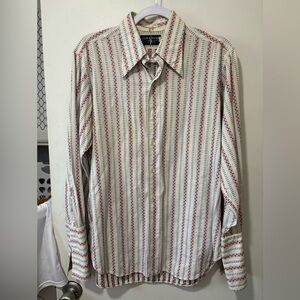Givenchy Gentleman Paris Vintage Mens 1970s Dress Button Down Shirt L/S 15.5 33